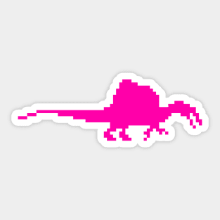 8-bit spinosaurus Pink Sticker